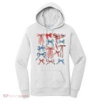 Red White And Blue American Coquette Bows Funny 4th Of July Women's Hoodie thumb 0