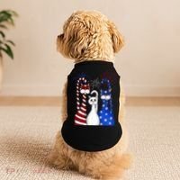 Red White Blue Cats USA Flag Firework 4th Of July Doggie Tank thumb 2