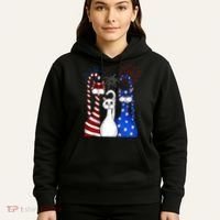 Red White Blue Cats USA Flag Firework 4th Of July Hoodie thumb 5