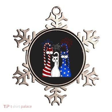 Red White Blue Cats USA Flag Firework 4th Of July Ornament