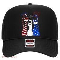 Red White Blue Cats USA Flag Firework 4th Of July Hat thumb 0