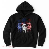 Red White Blue T Rex Dinosaur Firework 4th Of July Hoodie thumb 0