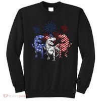 Red White Blue T Rex Dinosaur Firework 4th Of July Sweatshirt thumb 0
