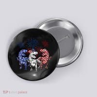 Red White Blue T Rex Dinosaur Firework 4th Of July Button thumb 0