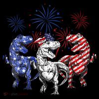 Red White Blue T Rex Dinosaur Firework 4th Of July Coffee Mug thumb 5