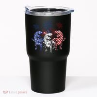 Red White Blue T Rex Dinosaur Firework 4th Of July Tumbler thumb 0