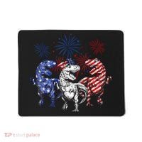 Red White Blue T Rex Dinosaur Firework 4th Of July Mousepad thumb 0
