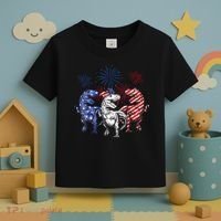 Red White Blue T Rex Dinosaur Firework 4th Of July Toddler T-Shirt thumb 3