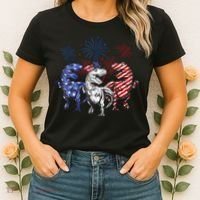 Red White Blue T Rex Dinosaur Firework 4th Of July Women's T-Shirt thumb 2