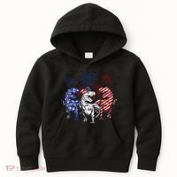 Red White Blue T Rex Dinosaur Firework 4th Of July Kids Hoodie thumb 0