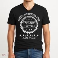 Revolutionary War Battle Of Bunker Hill 250 Year Anniversary V-Neck T-Shirt thumb 2