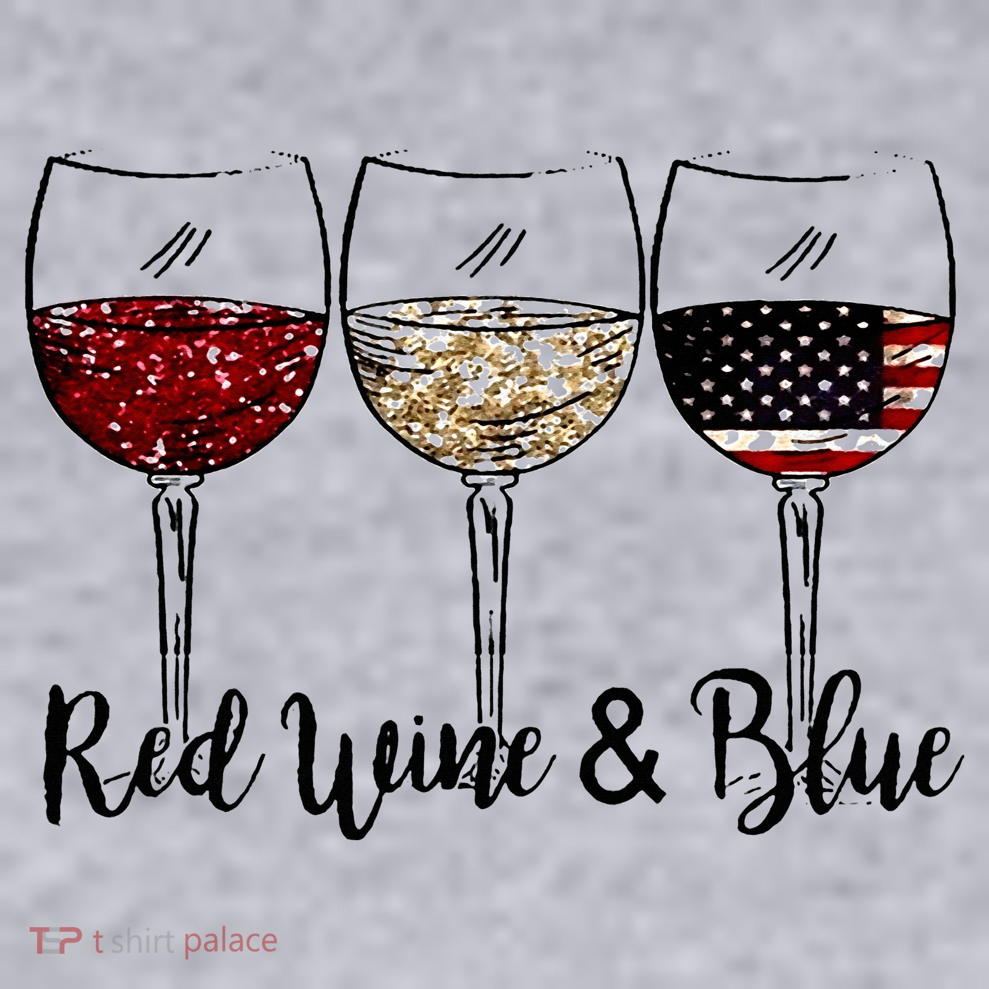 Red Wine & Blue 4th of July Red White Blue Wine Glasses Women's Sweatshirt
