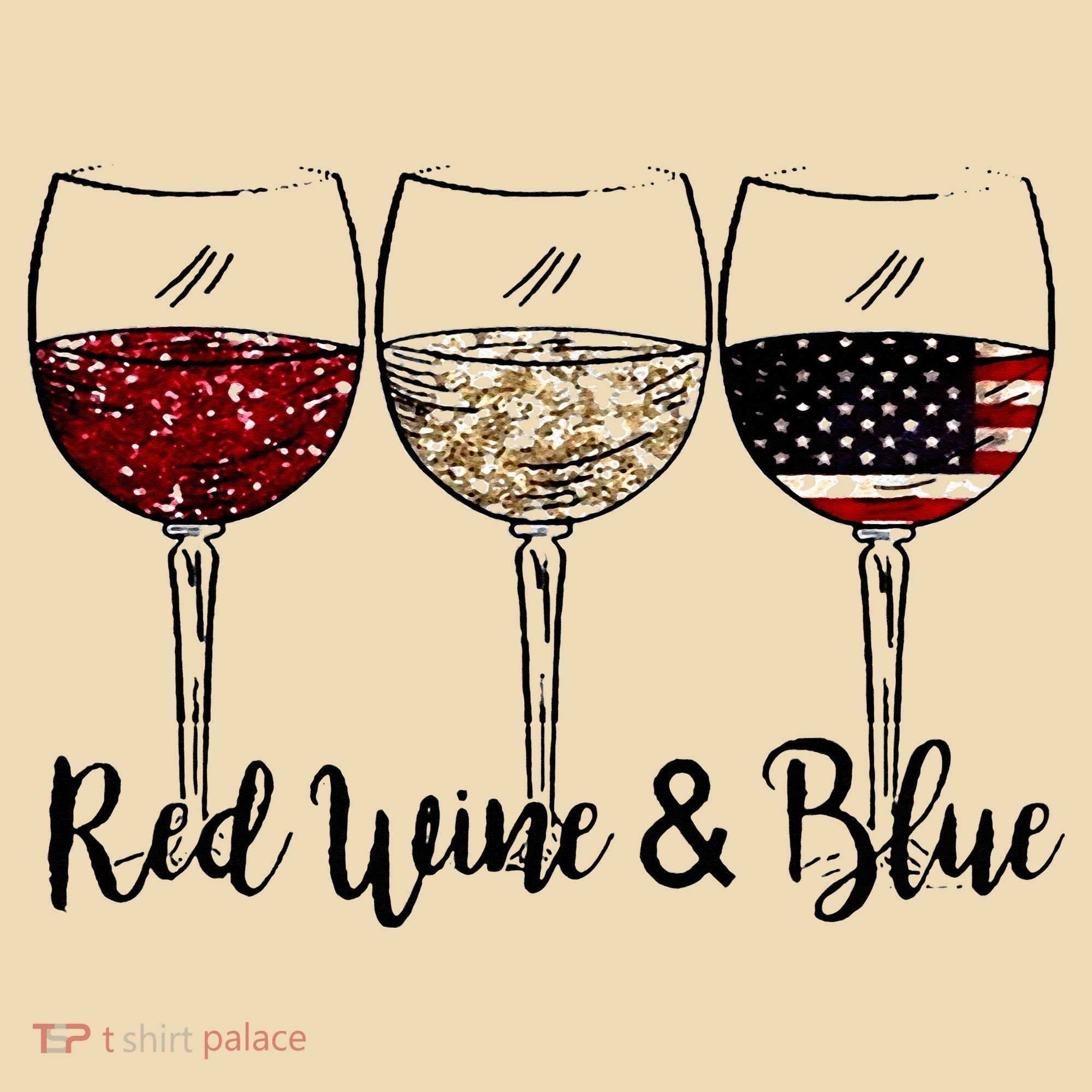 Red Wine & Blue 4th of July Red White Blue Wine Glasses Tote Bag
