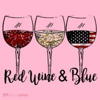 Red Wine & Blue 4th of July Red White Blue Wine Glasses Coaster thumb 2