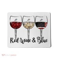 Red Wine & Blue 4th of July Red White Blue Wine Glasses Mousepad thumb 0