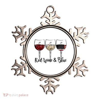 Red Wine & Blue 4th of July Red White Blue Wine Glasses Ornament