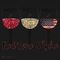 Red Wine & Blue 4th Of July Wine Red White Blue Wine Glasses Coaster thumb 2