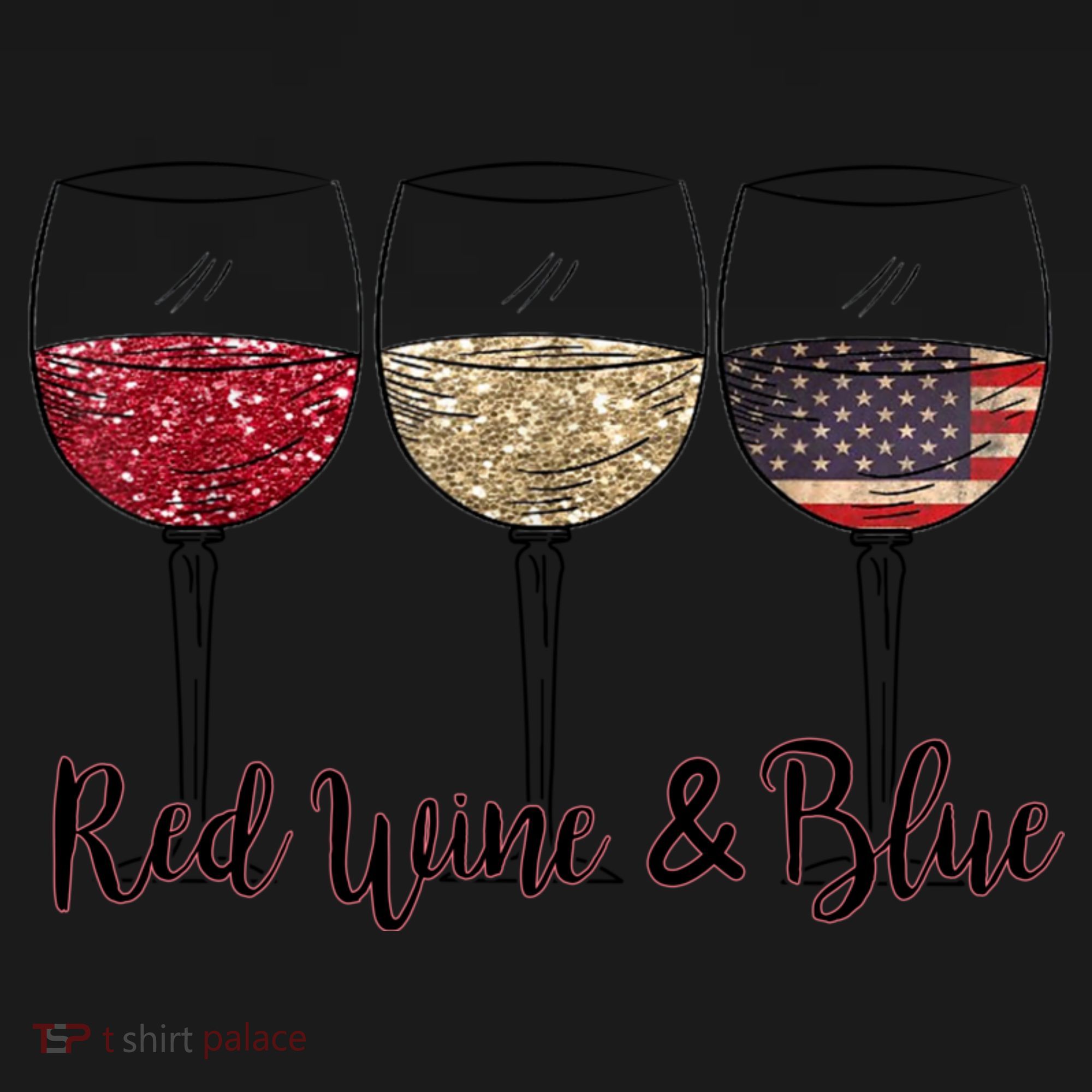 Red Wine & Blue 4th Of July Wine Red White Blue Wine Glasses Coaster