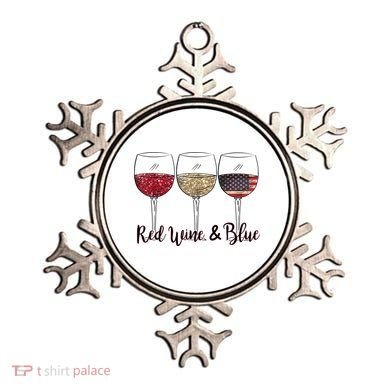Red Wine & Blue 4th Of July Wine Red White Blue Wine Glasses Ornament