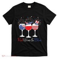 Red Wine Blue Funny America USA Flag 4th Of July Patriotic T-Shirt thumb 0