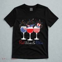 Red Wine Blue Funny America USA Flag 4th Of July Patriotic T-Shirt thumb 5
