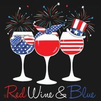 Red Wine Blue Funny America USA Flag 4th Of July Patriotic T-Shirt thumb 7