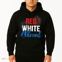 Red white blessed for Independence day on 4th of July Hoodie thumb 2