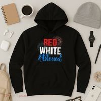 Red white blessed for Independence day on 4th of July Hoodie thumb 3