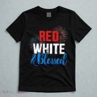 Red white blessed for Independence day on 4th of July T-Shirt thumb 5