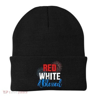 Red white blessed for Independence day on 4th of July Beanie