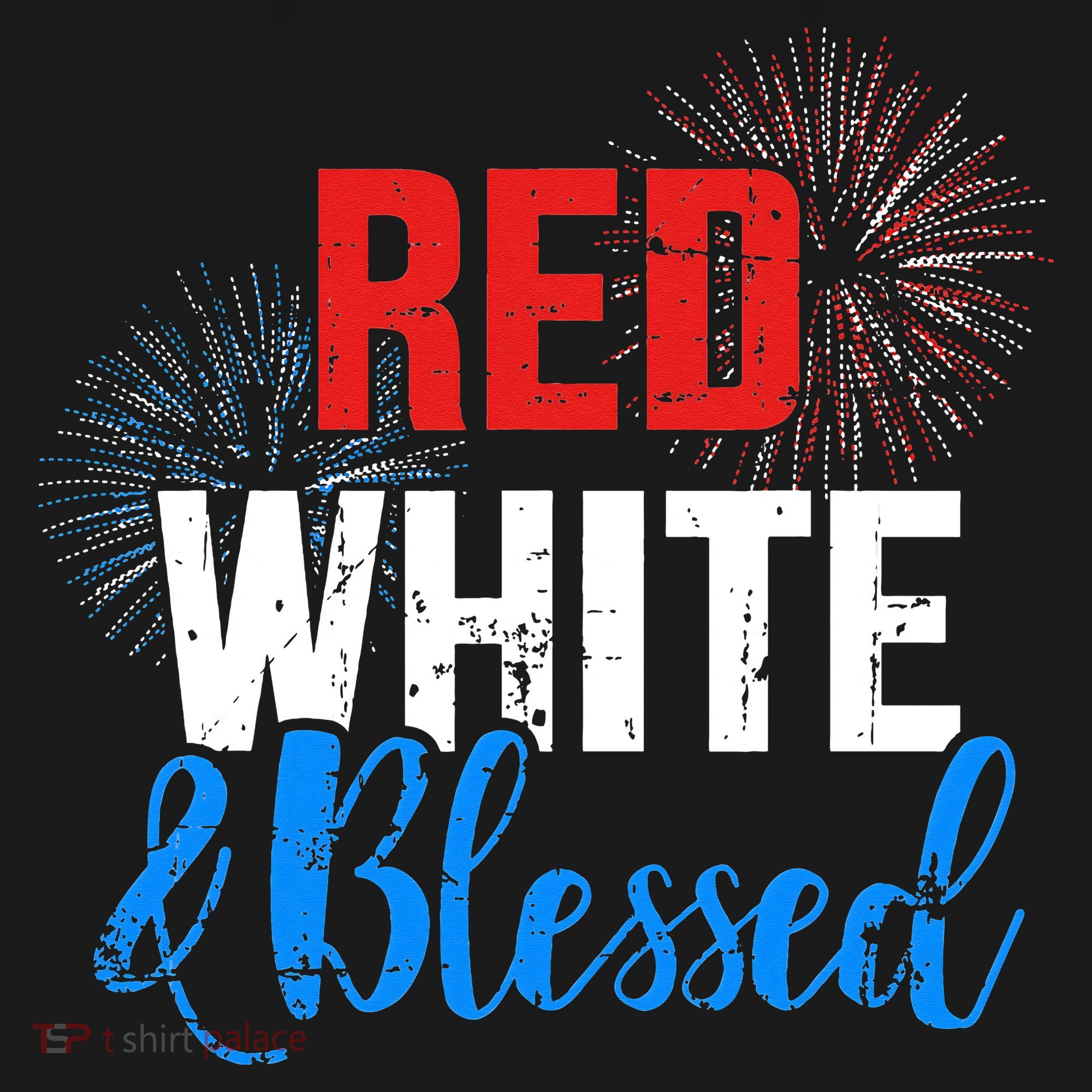 Red white blessed for Independence day on 4th of July Women's Tank Top