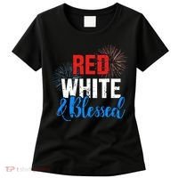 Red white blessed for Independence day on 4th of July Women's T-Shirt thumb 0