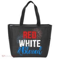 Red white blessed for Independence day on 4th of July Tote Bag thumb 0