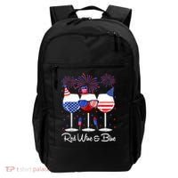 Red Wine & Blue 4th Of July Wine Red White Blue Wine Glasses Backpack thumb 0