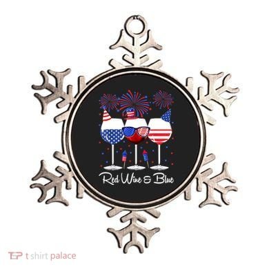 Red Wine & Blue 4th Of July Wine Red White Blue Wine Glasses Ornament