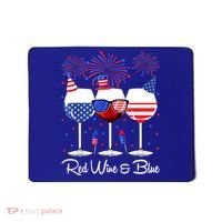Red Wine & Blue 4th Of July Wine Red White Blue Wine Glasses Mousepad thumb 0