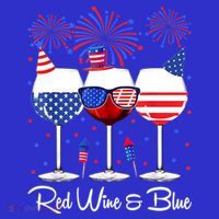 Red Wine & Blue 4th Of July Wine Red White Blue Wine Glasses Baby Bodysuit thumb 2