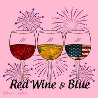 Red Wine & Blue 4th Of July Red White Blue Wine Glasses Coaster thumb 2