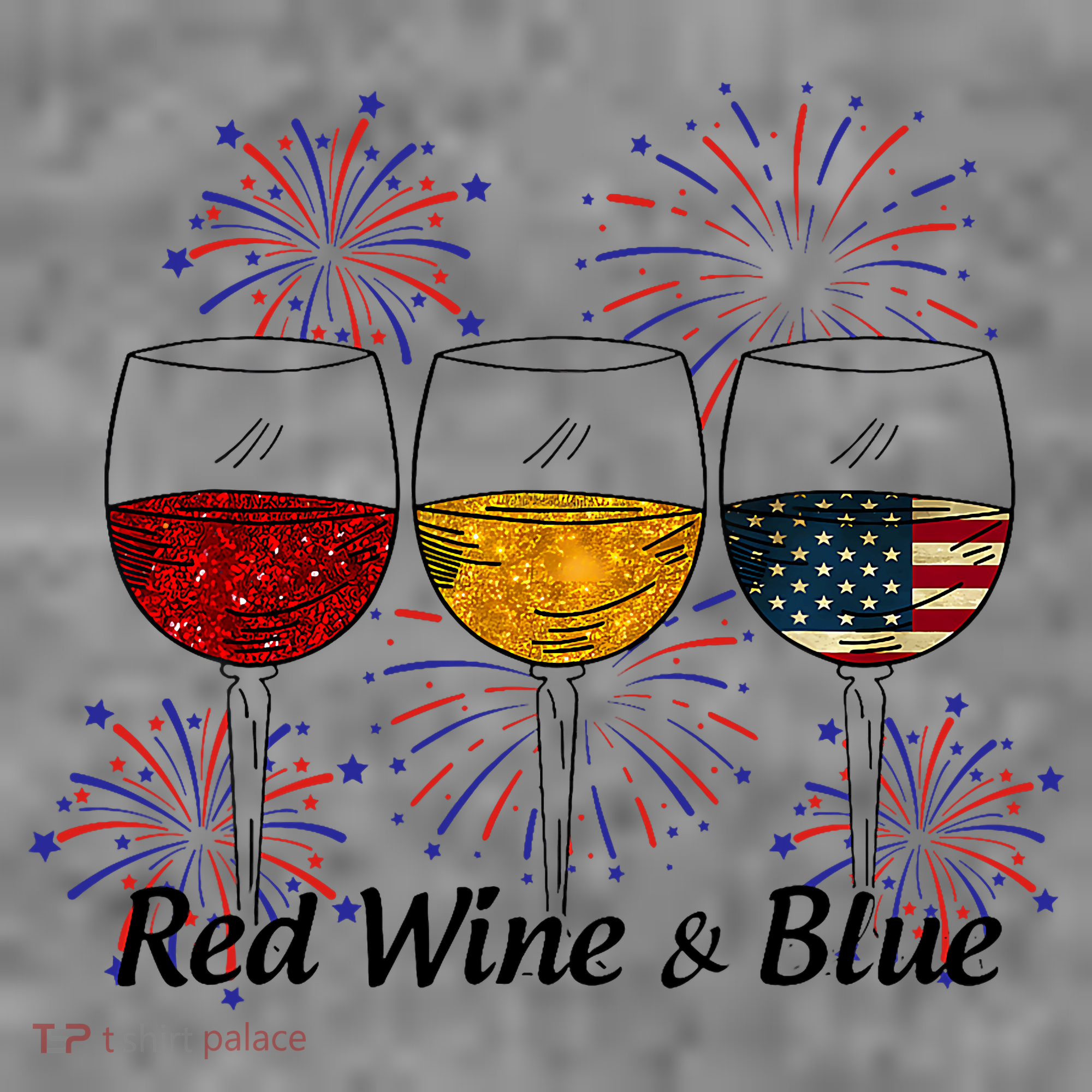 Red Wine & Blue 4th Of July Red White Blue Wine Glasses Toddler Hoodie