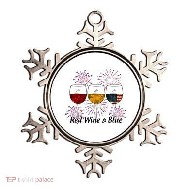 Red Wine & Blue 4th Of July Red White Blue Wine Glasses Ornament