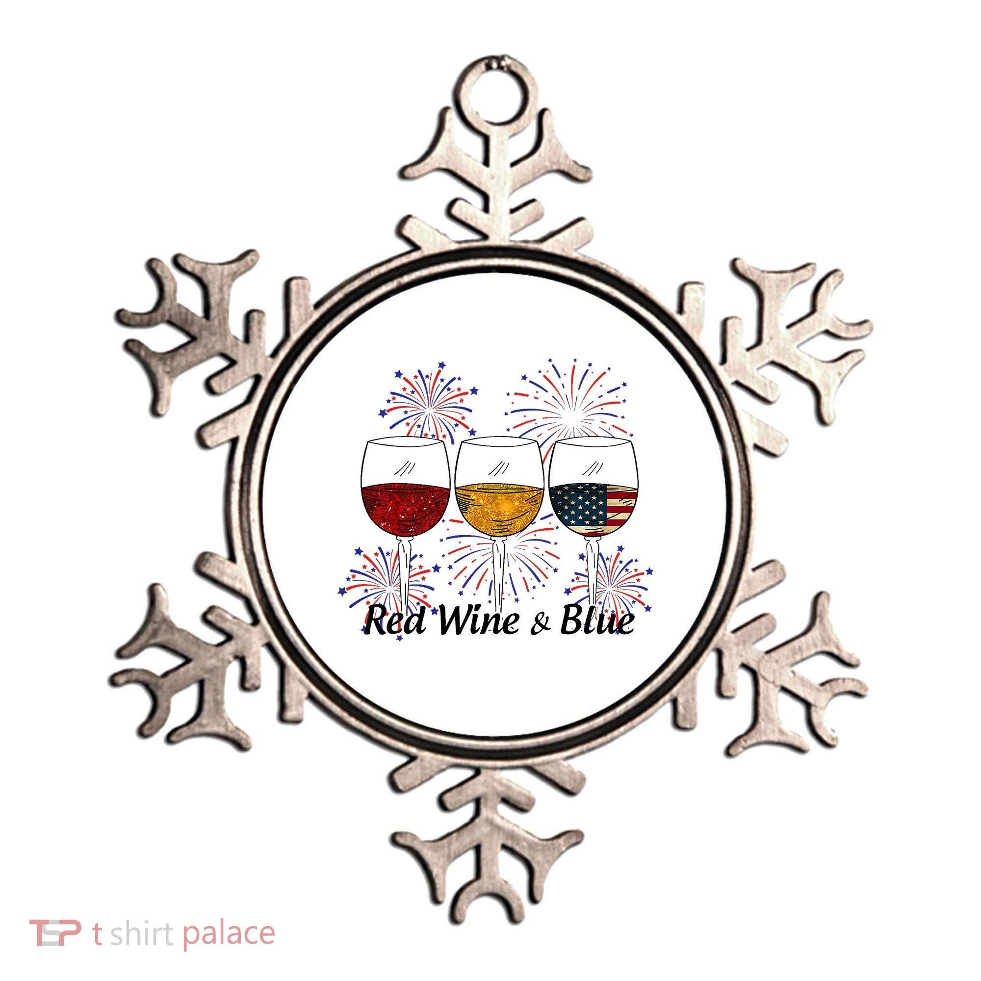 Red Wine & Blue 4th Of July Red White Blue Wine Glasses Ornament