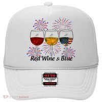 Red Wine & Blue 4th Of July Red White Blue Wine Glasses Hat thumb 0