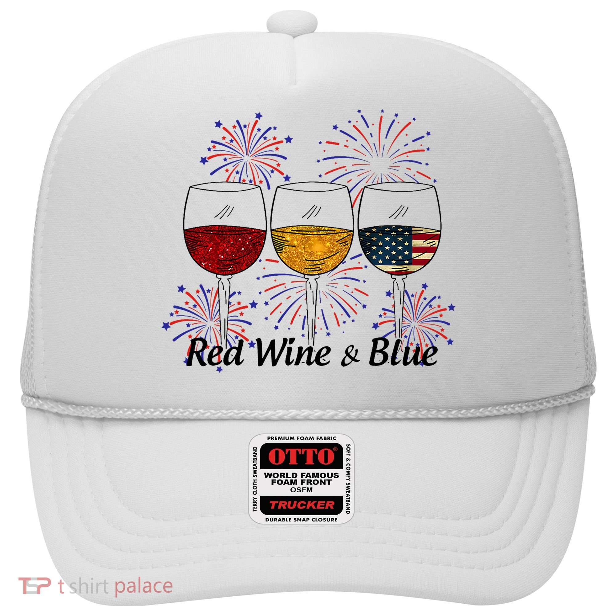 Red Wine & Blue 4th Of July Red White Blue Wine Glasses Hat