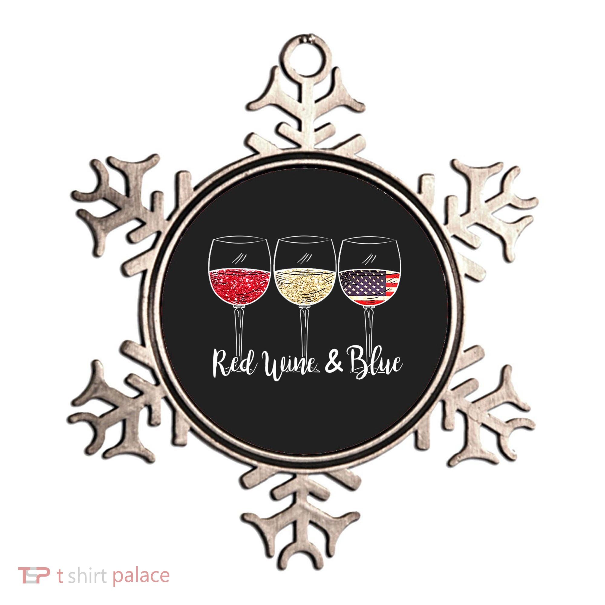 Red Wine & Blue 4th Of July Wine Red White Blue Wine Glasses Ornament
