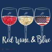 Red Wine & Blue 4th Of July Wine Red White Blue Wine Glasses Sweatshirt thumb 3