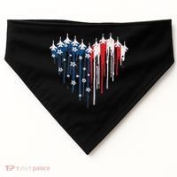 Red White Blue Flyover 4th Of July American Flag USA-Made Doggie Bandana thumb 0