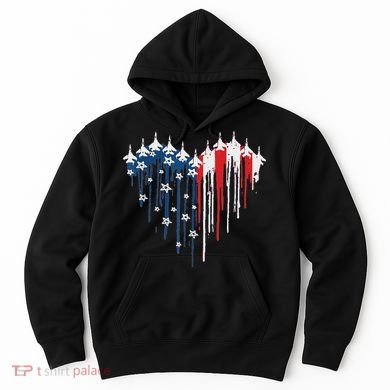 Red White Blue Flyover 4th Of July American Flag Hoodie