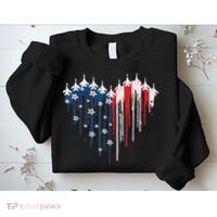 Red White Blue Flyover 4th Of July American Flag Sweatshirt thumb 2
