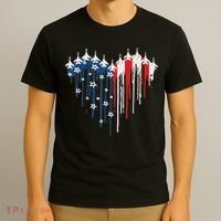 Red White Blue Flyover 4th Of July American Flag T-Shirt thumb 3