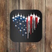 Red White Blue Flyover 4th Of July American Flag Coaster thumb 0